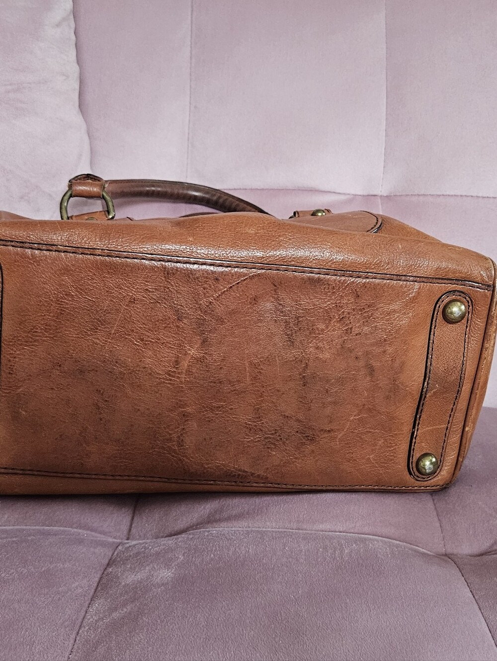 Banana Republic Brown Leather Bag or Satchel - Picture 3 of 6